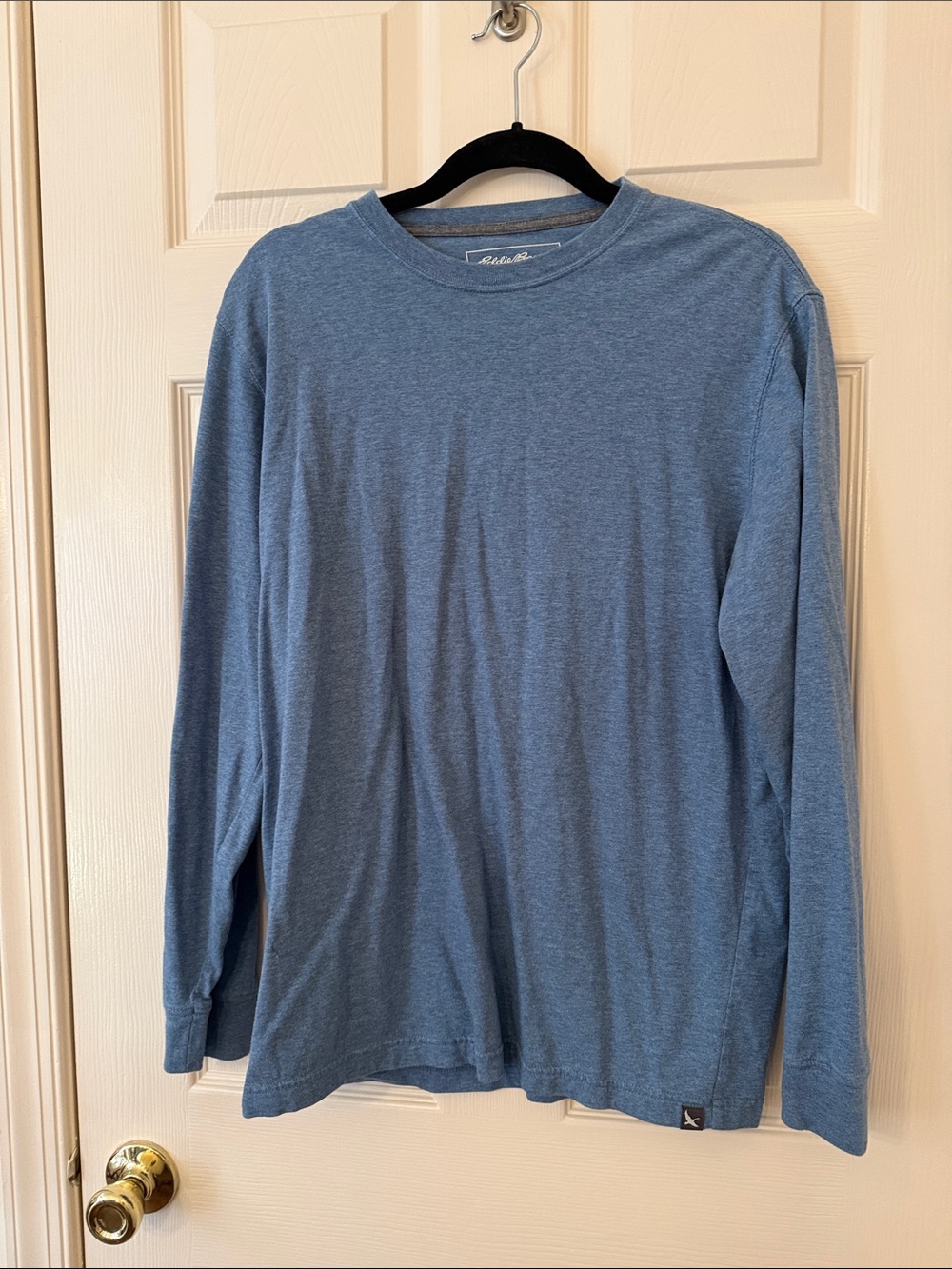 Eddie Bauer Heathered Slate Blue Long-Sleeve Crewneck